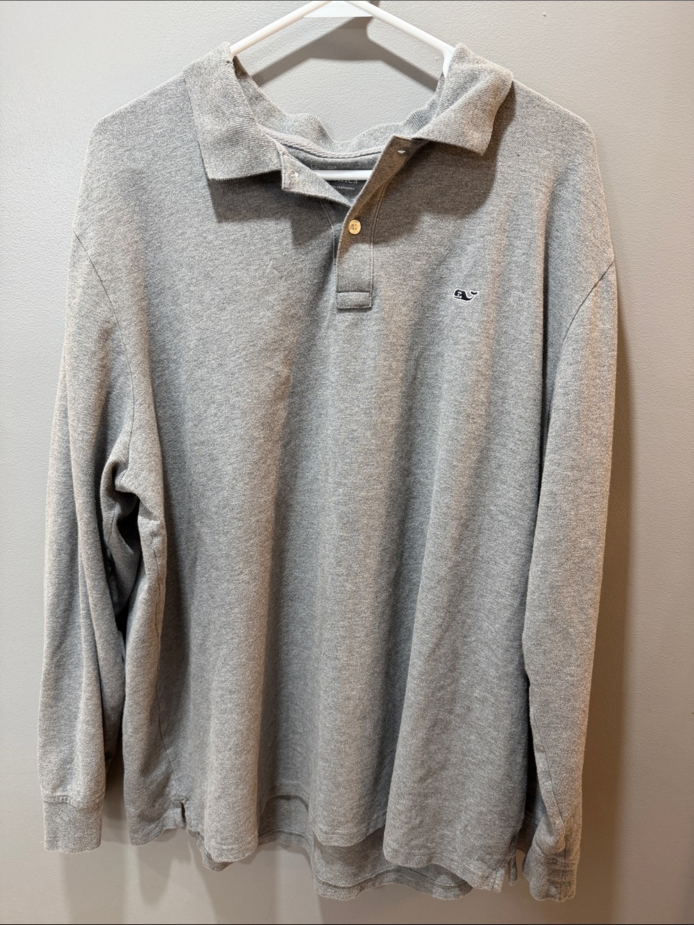 Vineyard Vines Men’s Long-Sleeve Heather Gray Polo